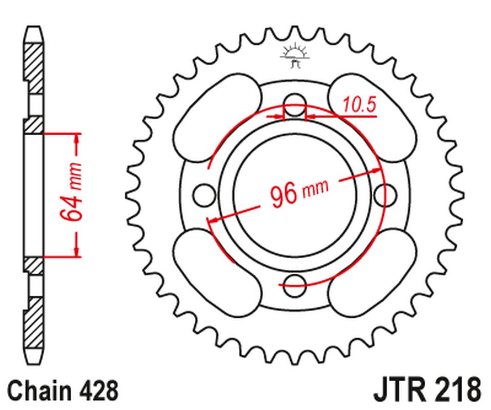 Levně JT rozeta 4521 44 HONDA CG 125 00-06 (452144JT) (řetěz428) (JT rozeta 4521 44 HONDA CG 125 00-06 (452144JT) (řetěz428))