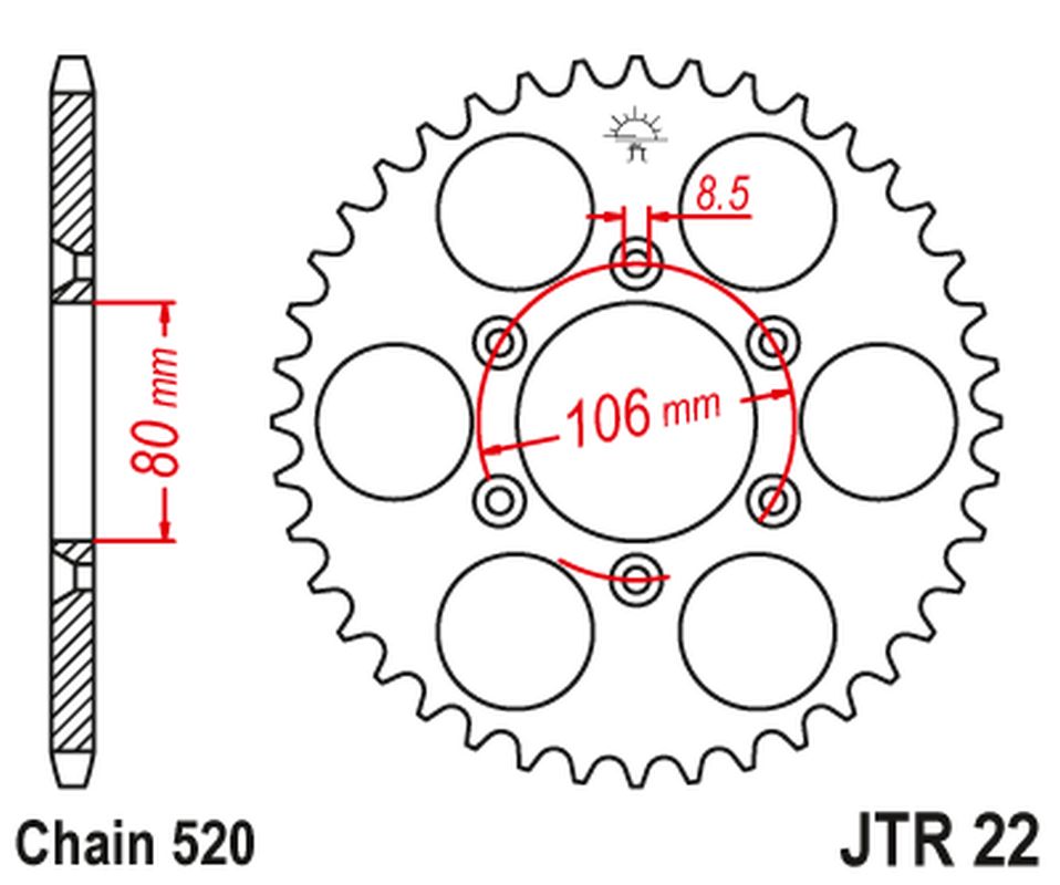 JT rozeta 3560 45 APRILIA SX 125 08-12, MX 125 04-07 (356045JT) (řetěz 520) (JT rozeta 3560 45 APRILIA SX 125 08-12, MX 125 04-07 (356045JT) (řetěz)