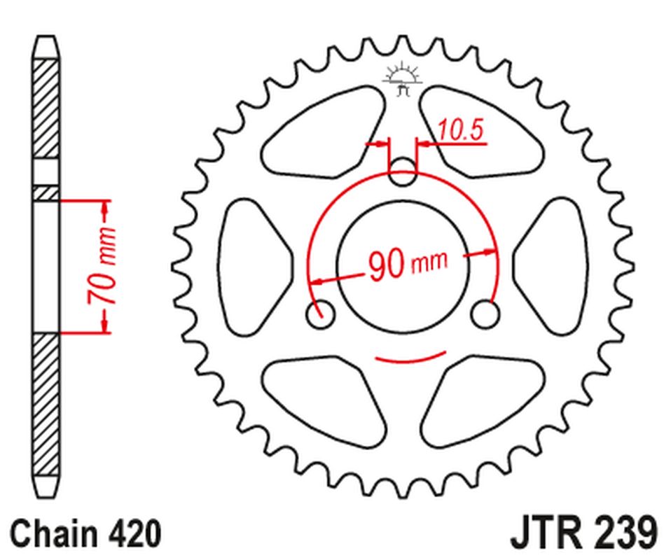 JT rozeta 239 43 HONDA MTX 80R 83-86, MBX 50 (23943JT) (řetěz 420)