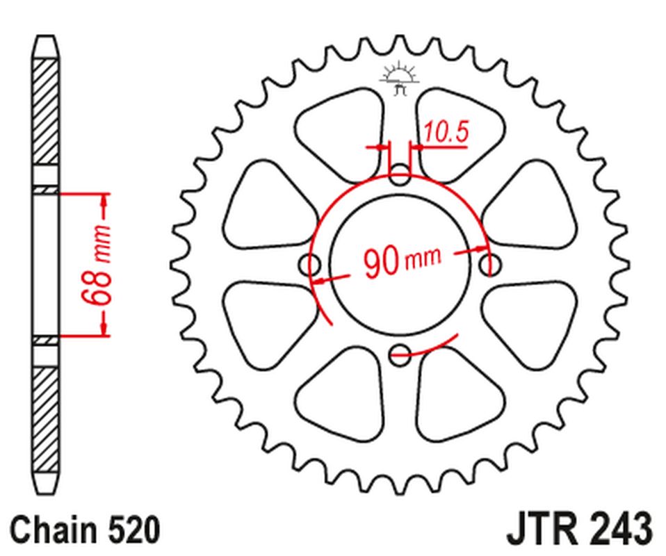 Levně JT rozeta 256 42 HONDA MTX 200 83-86 (25642JT) (řetěz520 (JT rozeta 256 42 HONDA MTX 200 83-86 (25642JT) (řetěz520)