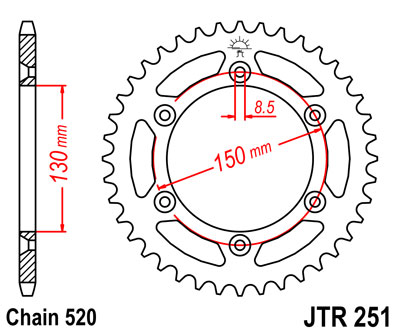 Levně JT rozeta 270 43 HONDA XL 500R 82 (J27043JT) (řetěz 520) (JT rozeta 270 43 HONDA XL 500R 82 (J27043JT) (řetěz 520))