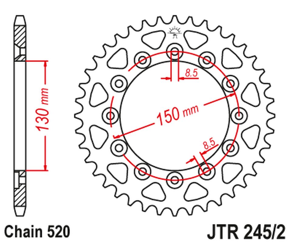 Levně JT rozeta 270 45 YAMAHA WR 250R 08-20 (27045JT)* (řetěz 520) (JT rozeta 270 45 YAMAHA WR 250R 08-20 (27045JT)* (řetěz 520))