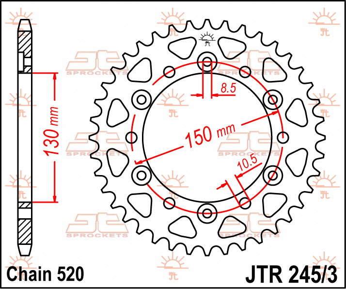 Levně JT rozeta 4309 43 HONDA XL600/XL500/NX650/XR600/FX650 (430943JT)* (řetěz 520) (JT rozeta 4309 43 HONDA XL600/XL500/NX650/XR600/FX650 (430943JT)*)