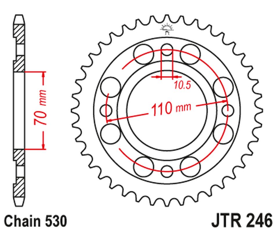 JT rozeta 246 35 HONDA cm 400T 79-81 (NC01 )(24635JT) (řetěz530)