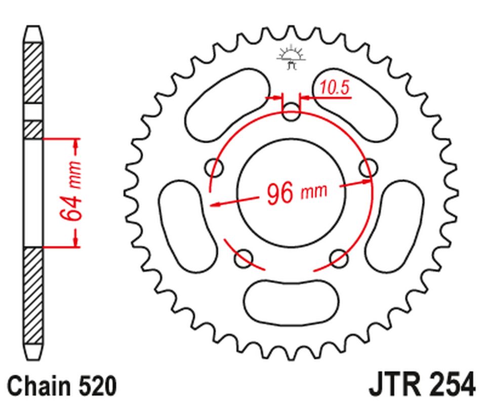 Levně JT rozeta 254 50 HONDA CBF 250 04-07 (25450JT) (řetěz 520) (JT rozeta 254 50 HONDA CBF 250 04-07 (25450JT) (řetěz 520))
