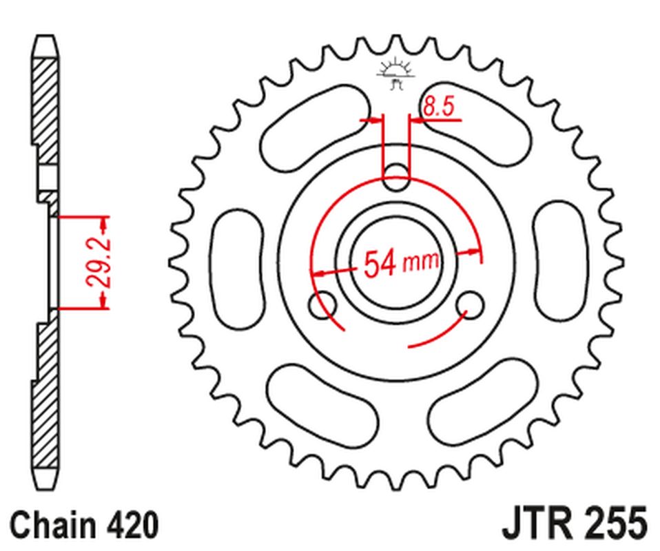 Levně JT rozeta 255 35 HONDA s 50 MONKEY (25535JT) (řetěz520) (JT rozeta 255 35 HONDA s 50 MONKEY (25535JT) (řetěz520))