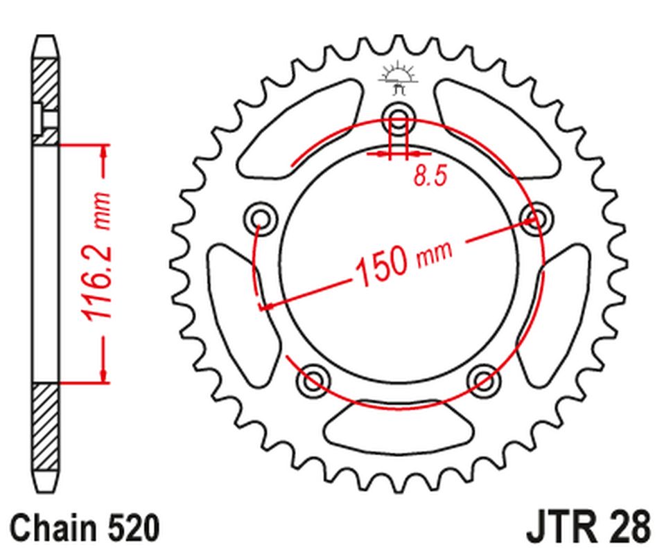 JT rozeta 4329 42 APRILIA RS 250 95-04 (432942JT) (řetěz520)