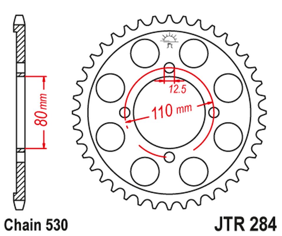 JT rozeta 284 43 HONDA CB 650 Z,A,B,C 79-82 (28443JT) (řetěz 530)