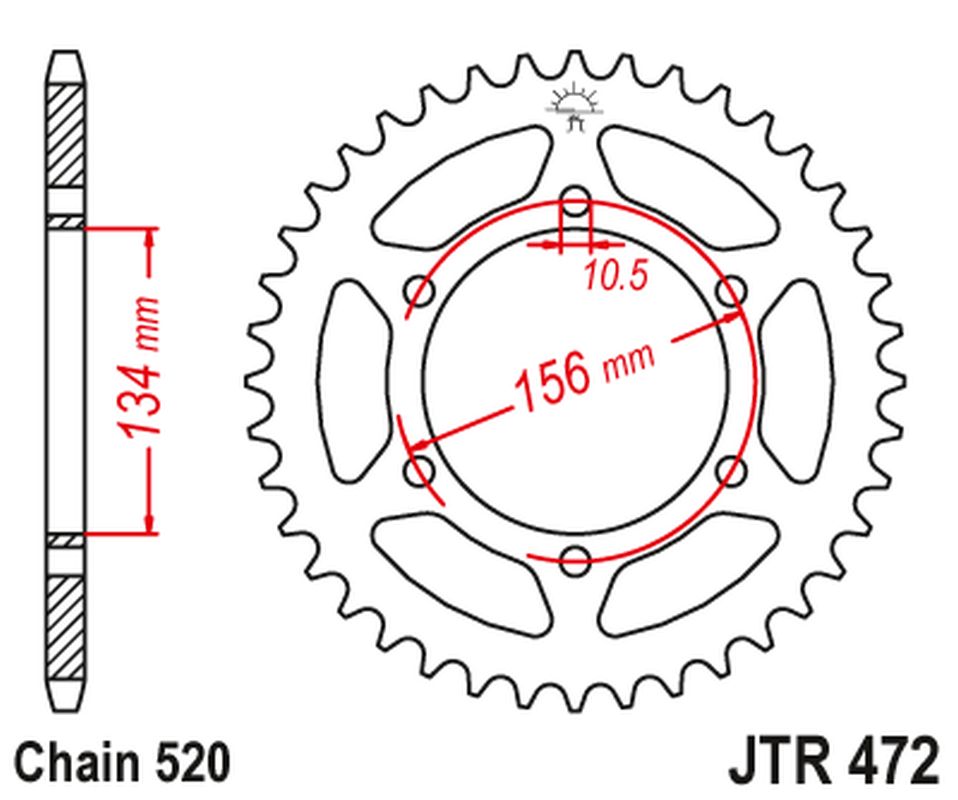 JT rozeta 473 40 KAWASAKI s 200 77-83, s 250 81-83 (47340JT) (řetěz520)