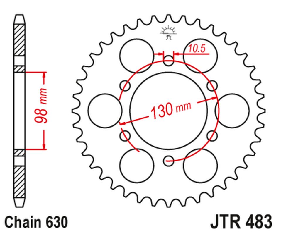 JT rozeta 483 33 KAWASAKI s 900 73-76 (48333JT) (řetěz630)