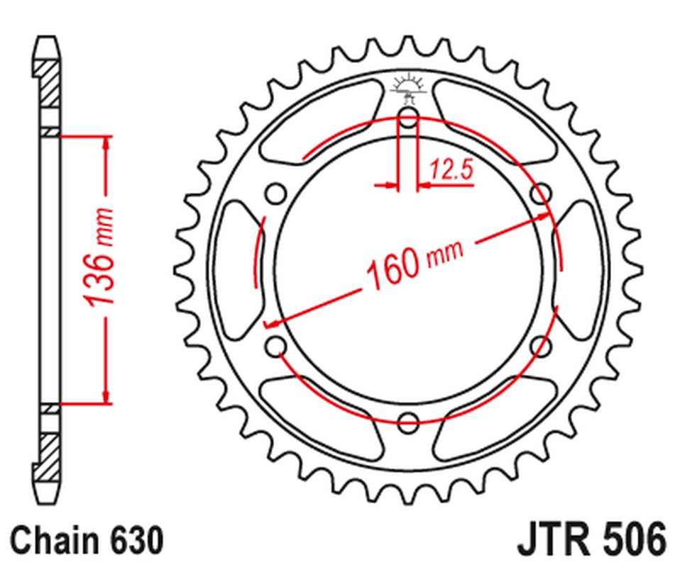 JT rozeta 500M 40 KAWASAKI GPZ 1000 RX 86-89 (500M40JT) (řetězĆ.630) konverze