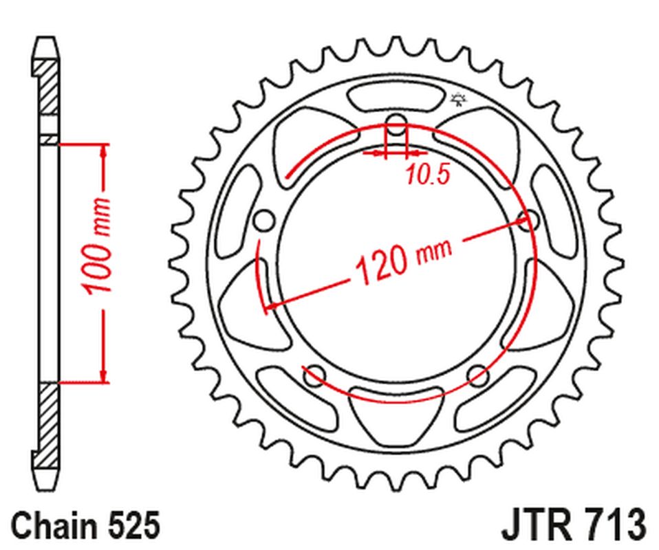 JT rozeta 4447 42 APRILIA TUONO 1000/1100 12-17 (444742JT) (řetěz525)