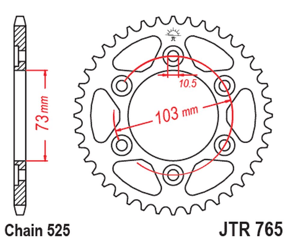 JT rear sprocket 4731 43T DUCATI MULTISTRADA 950 '17-'20 (473143JT) (chain 525)