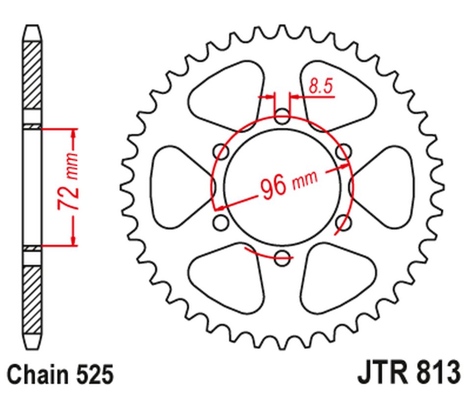 JT rozeta SUZUKI TS 250 71-76 (řetěz 525)