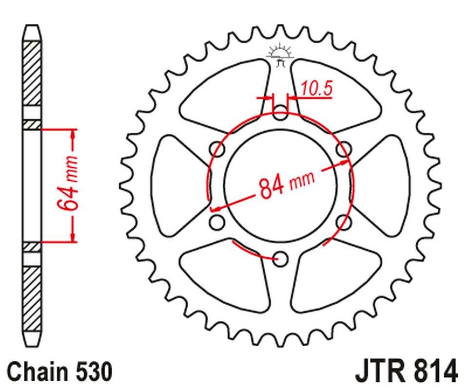JT rozeta 814 44 SUZUKI GSX 400 80-84 (81444JT) (řetěz 530)