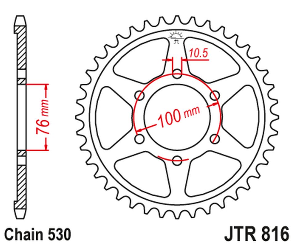 JT rozeta 816 38 SUZUKI GR 650 83-85 (81638JT) (řetěz 530)