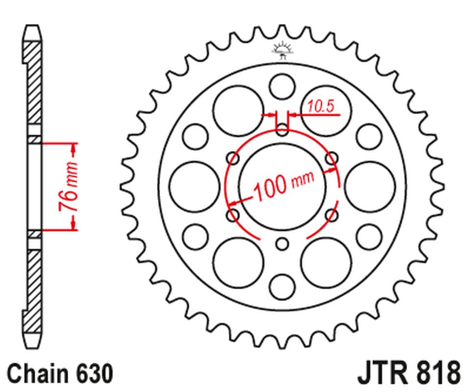 JT rozeta 818 41 SUZUKI GS 750 77-83, GSX 750 79-82 (81841JT) (řetěz 630)