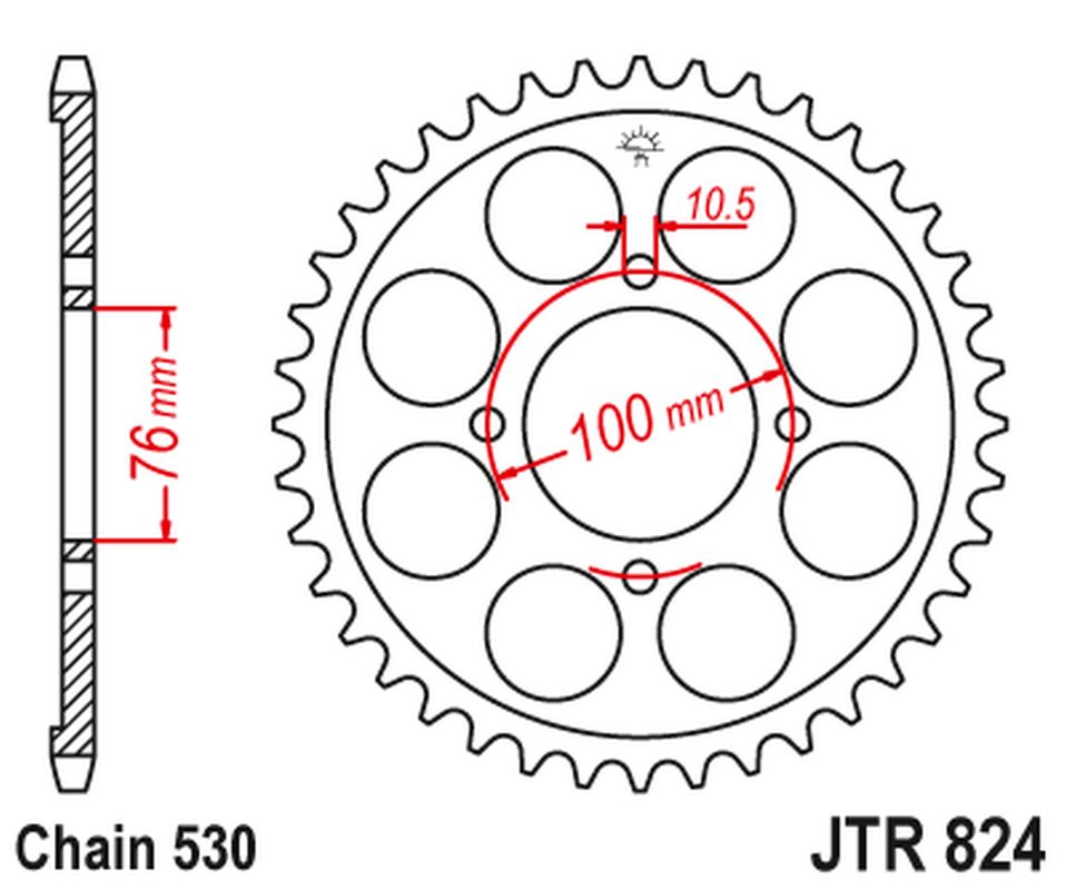 JT rozeta 817 46 SUZUKI GSX 600F 85-88 (81746JT) (řetěz 530)