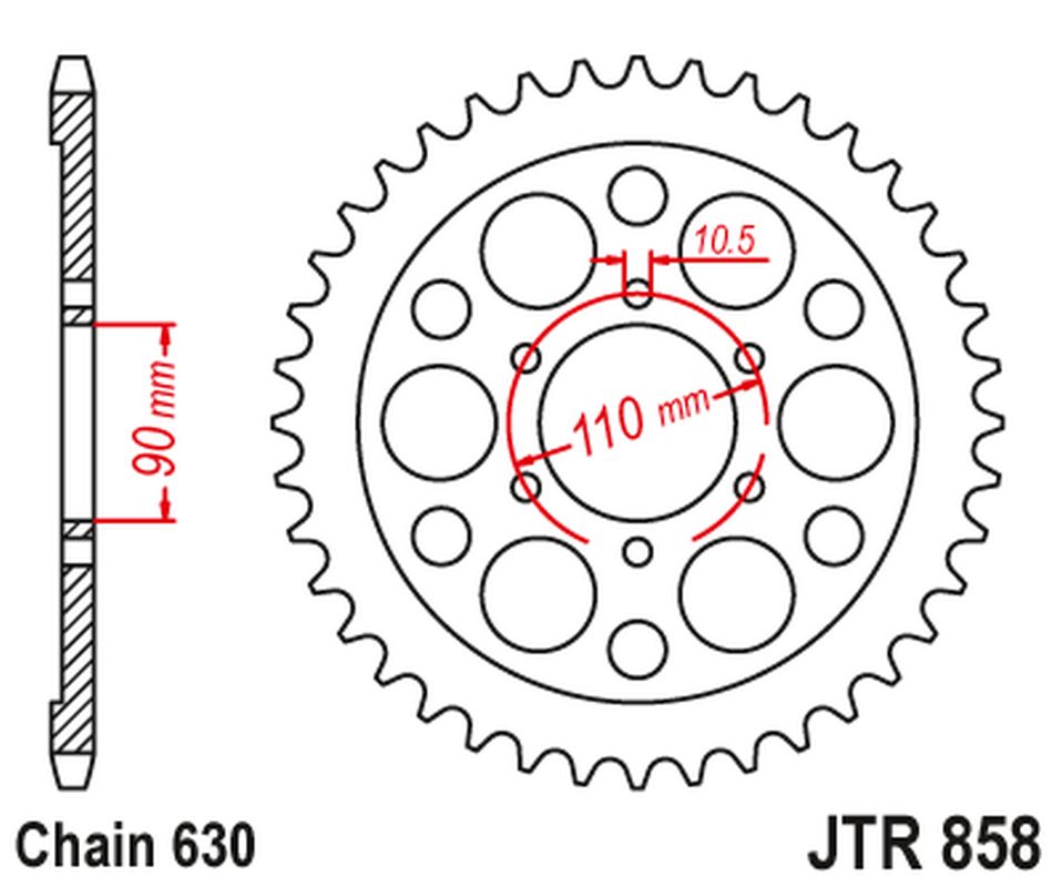 JT rozeta 858 35 YAMAHA XV 920R / XV 1000 81-82, TR1 81-85 (85835JT) (řetěz 630)