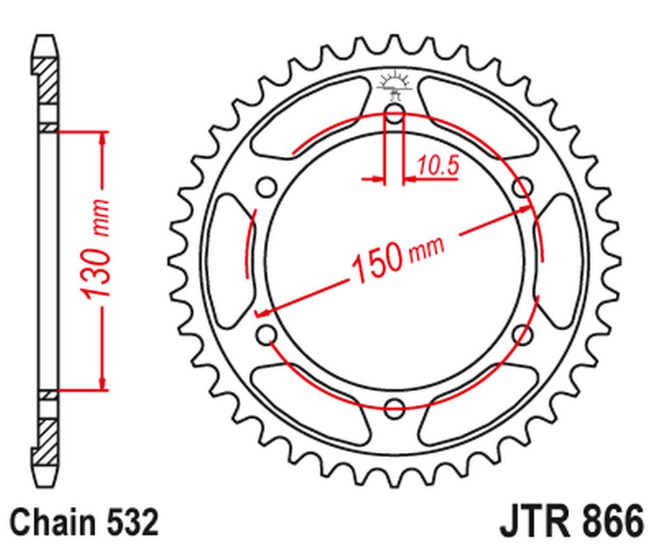 JT rozeta 863 43 YAMAHA FZR 750R 89, YZF 750R 93-97 (STD.43) XJR 1200 95-98, (STD.+5) (86343JT) (řetěz532)