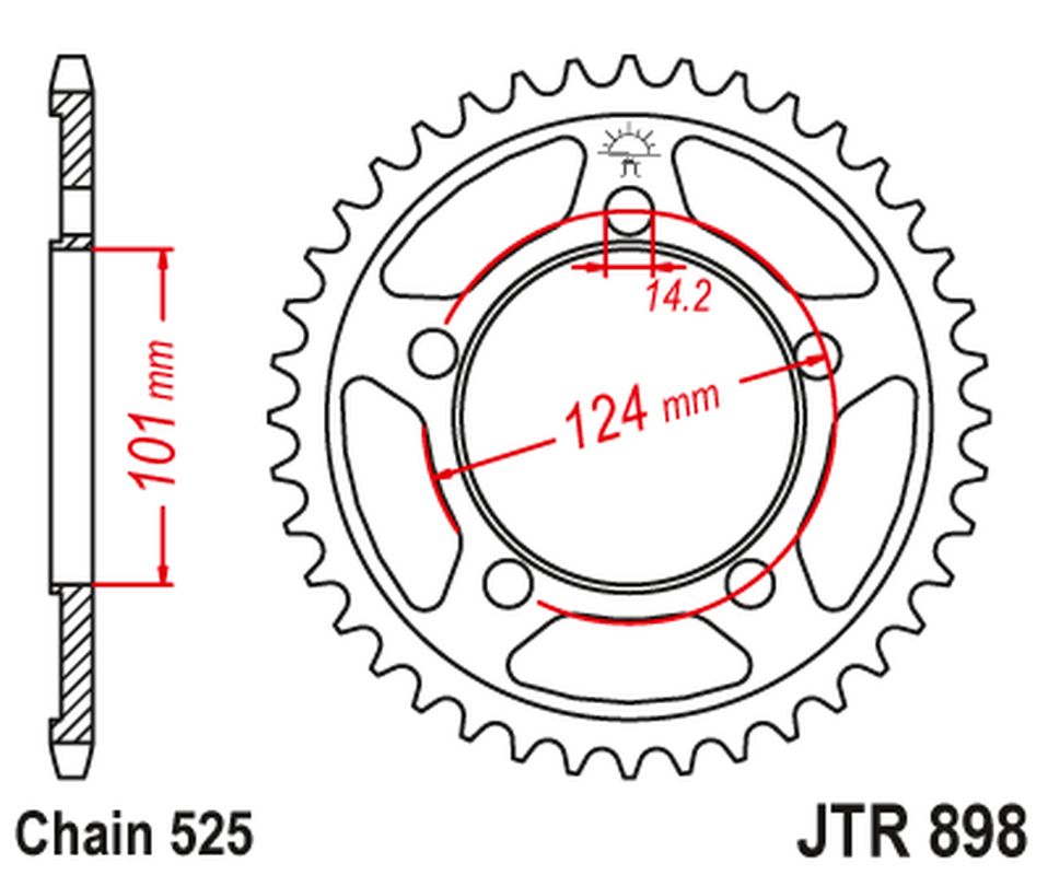 JT rear sprocket 4508 41 KTM 950/990/1190 RC8 /DUKE/ SUPERMOTO (450841JTZBK) color black