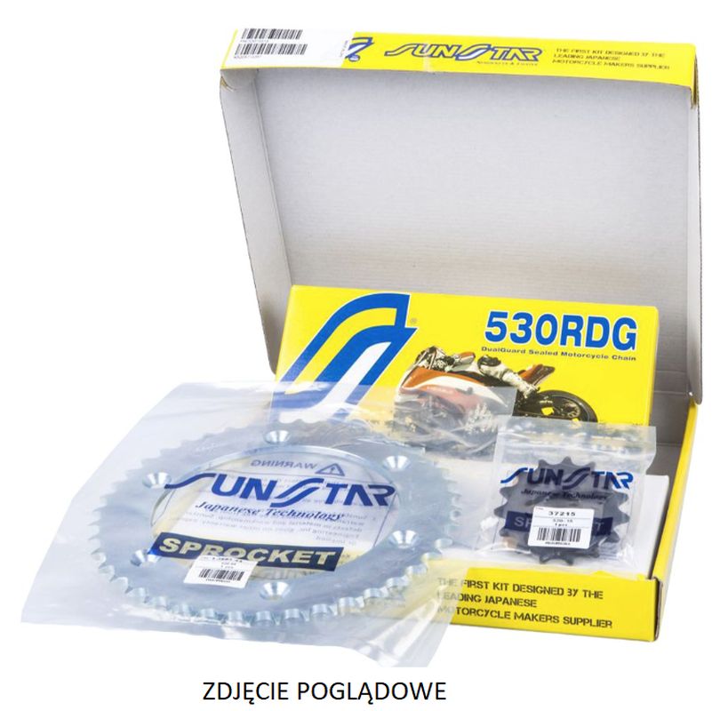 Chain set golden ( SUNSTAR K530RTG073 (16/42/114, SUN52216/SUN1-5635-42/SS530RTG1-114G)