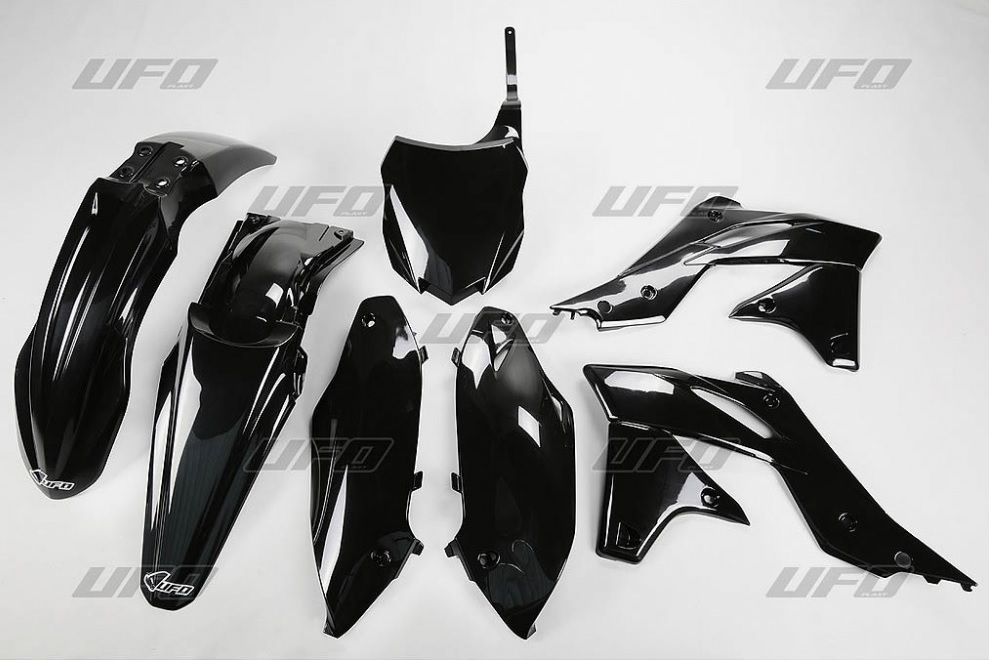 UFO kompletní sada plastů KAWASAKI KXF 250 13-16, barva černá (KA219E001)