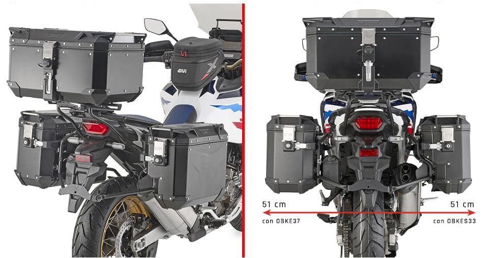 Levně KAPPA boční nosič kufru MONOKEY CAM SIDE HONDA CRF 1100 L AFRICA TWIN 20-25 / ADVENTURE sport 20-25 - pod kufry KVG KVOYAGER ALU - pravý KVGS33 WCIĘTY