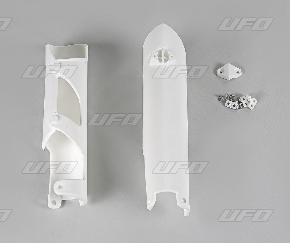 UFO kryty předních tlumičů KTM SX/SXF 07-14, EXC 08-15 barva bílá 7800109410004 - nahrazuje HU03356041 (UFO kryty předních tlumičů KTM SX/SXF 07-14,)