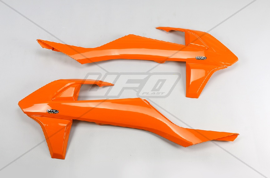UFO kryty chladiče KTM SX/SXF 16-18 (kromě SX 250 16), EXC/EXCF TPI 17-19, barva oranžová (UFO kryty chladiče KTM SX/SXF 16-18 (kromě SX 250 16),)