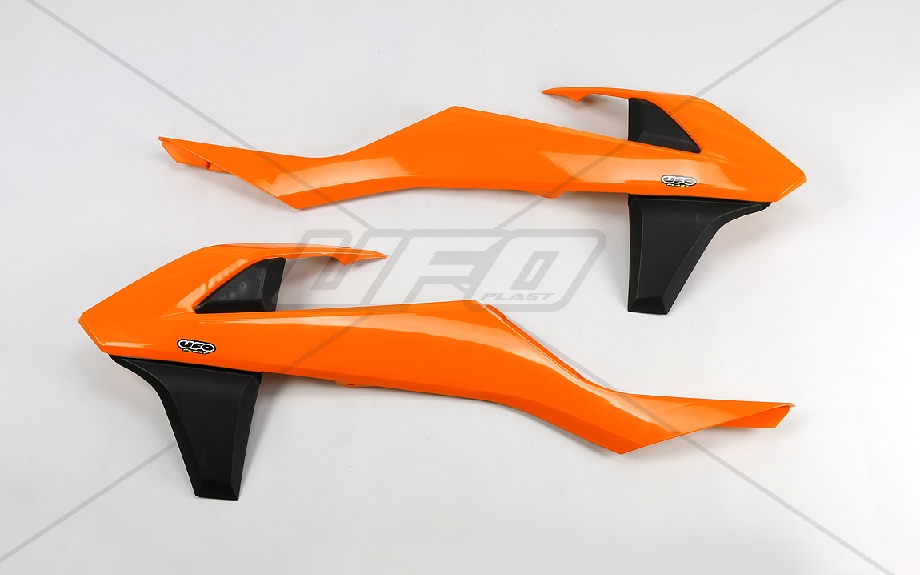 UFO kryty chladiče KTM SX/SXF 16-18 (kromě SX 250 16), EXC/EXCF TPI 17-19, barva (černá/oranžová) (UFO kryty chladiče KTM SX/SXF 16-18 (kromě SX 250)