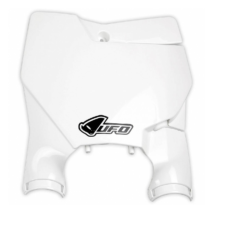 UFO tabulka na startovací číslo KTM SX/SXF 16-20 (kromě SX 250 16) barva bílá (s kryty tlumičů) (UFO tabulka na startovací číslo KTM SX/SXF 16-20)