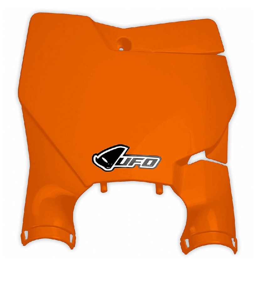 UFO tabulka na startovací číslo KTM SX/SXF 16-20 (kromě SX 250 16) barva oranžová (s kryty tlumičů) (UFO tabulka na startovací číslo KTM SX/SXF 16-20)