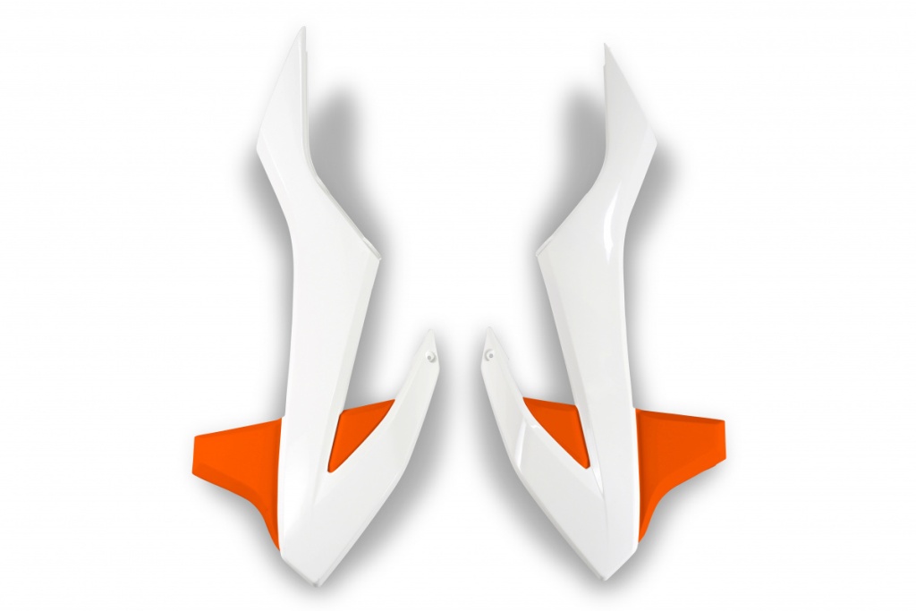 UFO kryty chladiče KTM SX 85 18-24 barva 19 (bílá/oranžová) (UFO kryty chladiče KTM SX 85 18-24 barva 19 (bílá/oranžová))