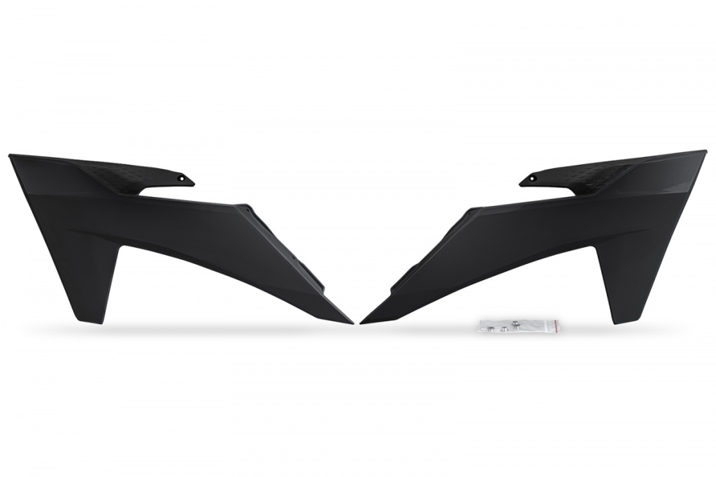 UFO kryty chladiče KTM SX/SXF(SX-F) 125/250/300/350/450F 23-24, EXC/EXCF(EXC-F) 150/250/300/350/450/500 TBI 24-26 barva černá (UFO kryty chladiče KTM)