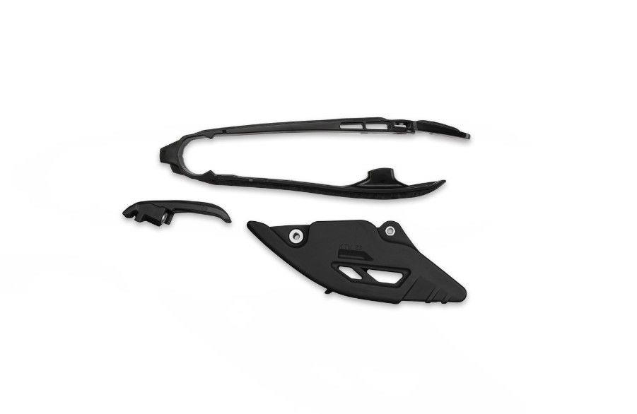 UFO 2026/01 komplet kluzák + vodítko řetězu KTM SX 125 / 150 / 250 / 300 25-26, SX-F 250 / 350 / 450 25-26 barva černá (UFO 2026/01 komplet kluzák +)