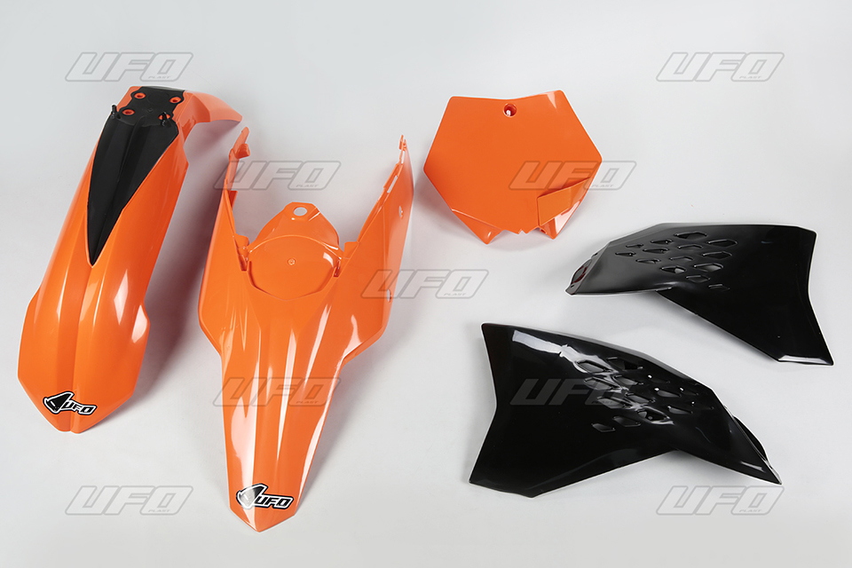 UFO kompletní sada plastů KTM SX/SXF 07-10 barva (černá/oranžová) (KT506E999) (UFO kompletní sada plastů KTM SX/SXF 07-10 barva (černá/oranžová))