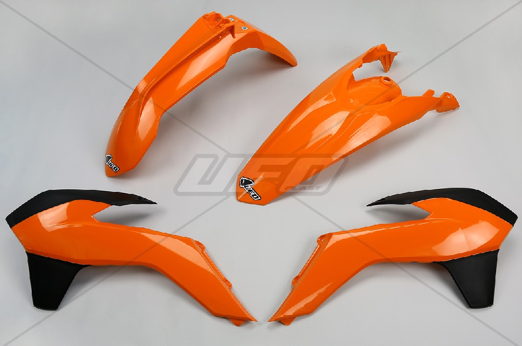 UFO kompletní sada plastů KTM EXC 14-16, barva OEM 14 (oranžová/černá) (KT516E999)