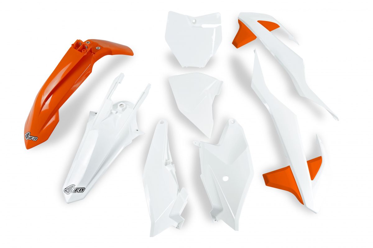 UFO kompletní sada plastů KTM SX 85 18-24 barva 20 (oranžová/bílá) (KT519E999X) (UFO kompletní sada plastů KTM SX 85 18-24 barva 20 (oranžová/bílá))
