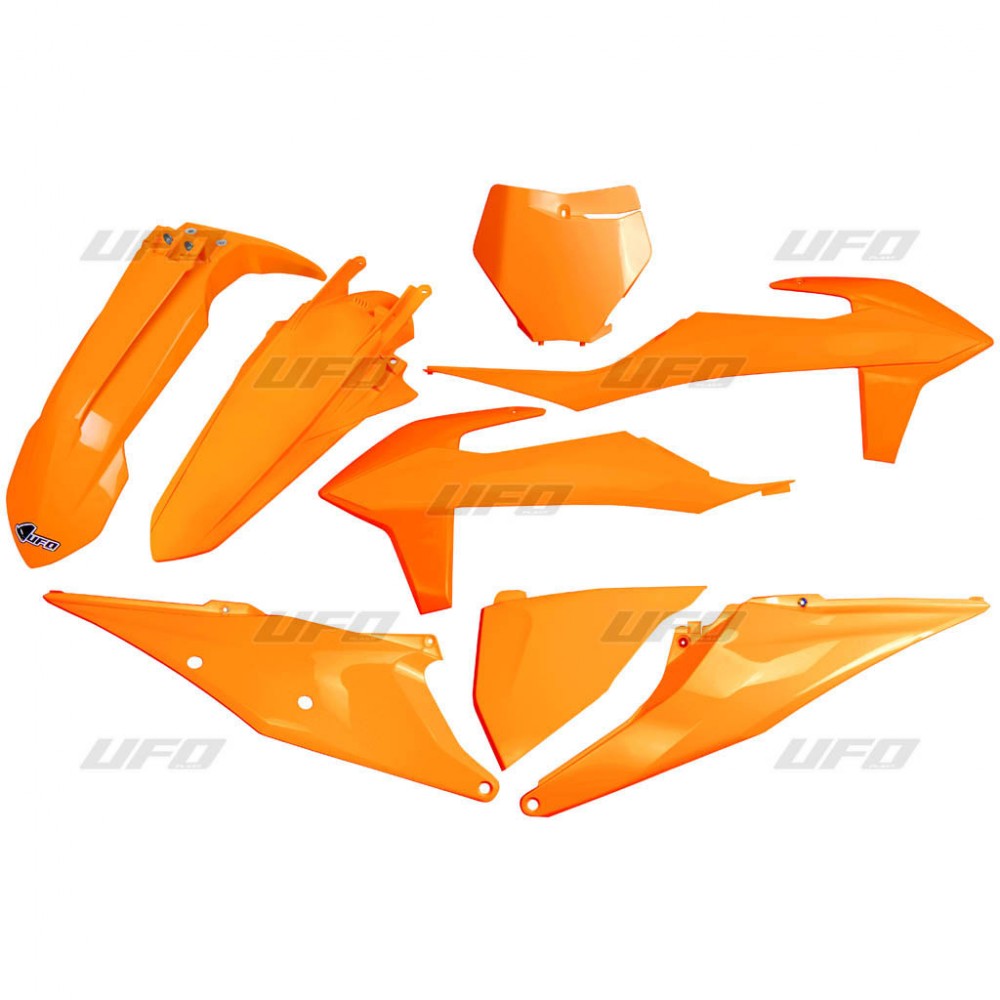 UFO kompletní sada plastů KTM SX 125/150/250 19-22, SXF (SX-F) 250/350/450 19-22 barva oranžová fluorescenční (KT522FFLU) (UFO kompletní sada plastů)