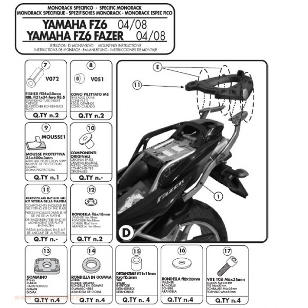 Rear luggage carrier KAPPA KZ351