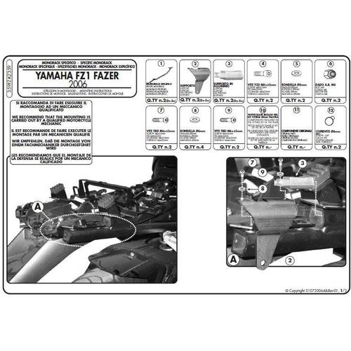 Levně KAPPA zadní nosič kufru YAMAHA FZ1 1000 FAZER (06-15) ( bez plotny ) (KAPPA zadní nosič kufru YAMAHA FZ1 1000 FAZER (06-15) ( bez plotny ))