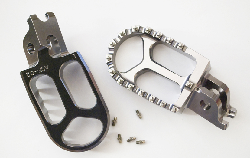 JR stupačky řidiče hliníkové KAWASAKI KXF 250 / 450 06-14 barva šedá (2 kusy)