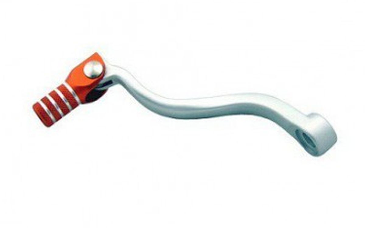 JR spojková páčka KTM SX 65 09-24, GAS GAS MC 65 21-24, HUSQVARNA TC 65 17-24 barva SREBNY, koncovka oranžová (JR spojková páčka KTM SX 65 09-24, GAS)