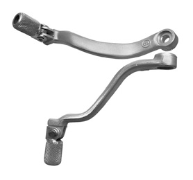 M.C. spojková páčka KTM 400/450/520/525 00-06, SXF/EXCF 250 06-13, EXCF 350 12-16 (hliníková) (kovaná) barva stříbrná, koncovka ocelová (M.C.)