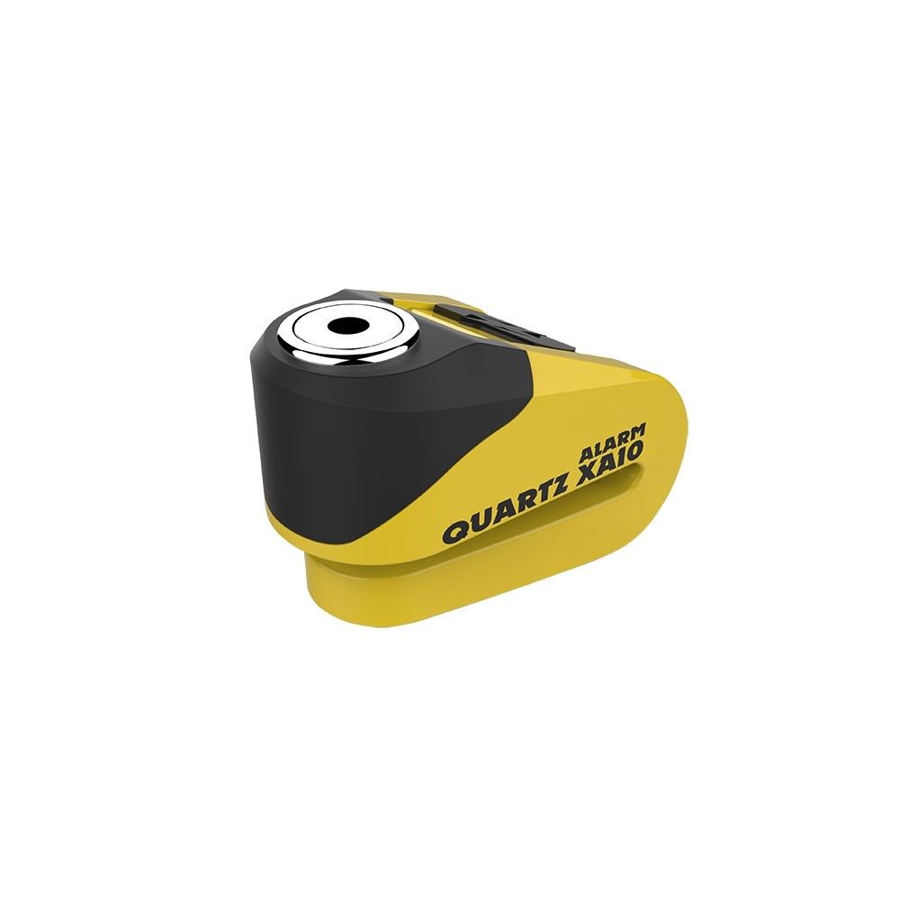 OXFORD zámek brzdového kotouče s alarmem MODEL QUARTZ XA10, čep 10MM, barva žlutá/černá (starý kód: LK272) (LK216)
