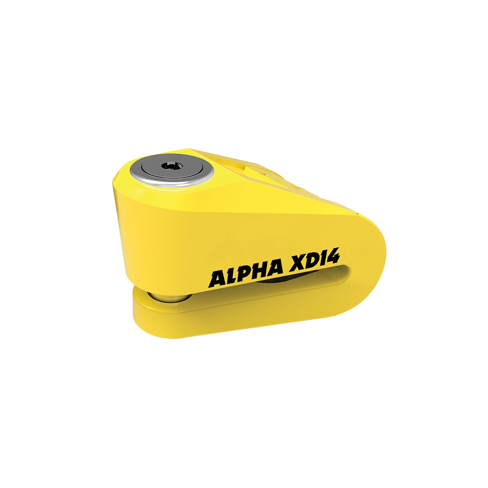OXFORD zámek brzdového kotouče ALPHA XD14, čep 14MM barva žlutá (LK276)