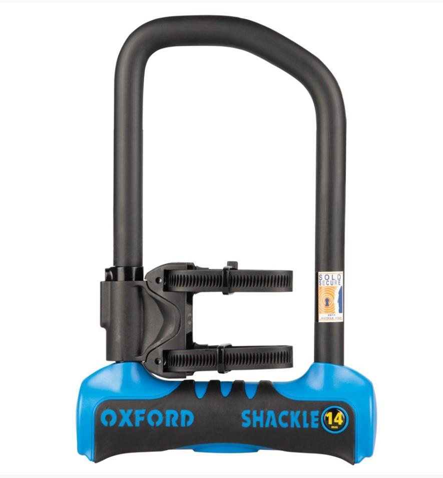 Levně OXFORD ochrana proti krádeži visací zámek SHACKLE 14 PRO U-LOCK 260mm X 177mm barva světle modrá (OXFORD ochrana proti krádeži visací zámek SHACKLE)