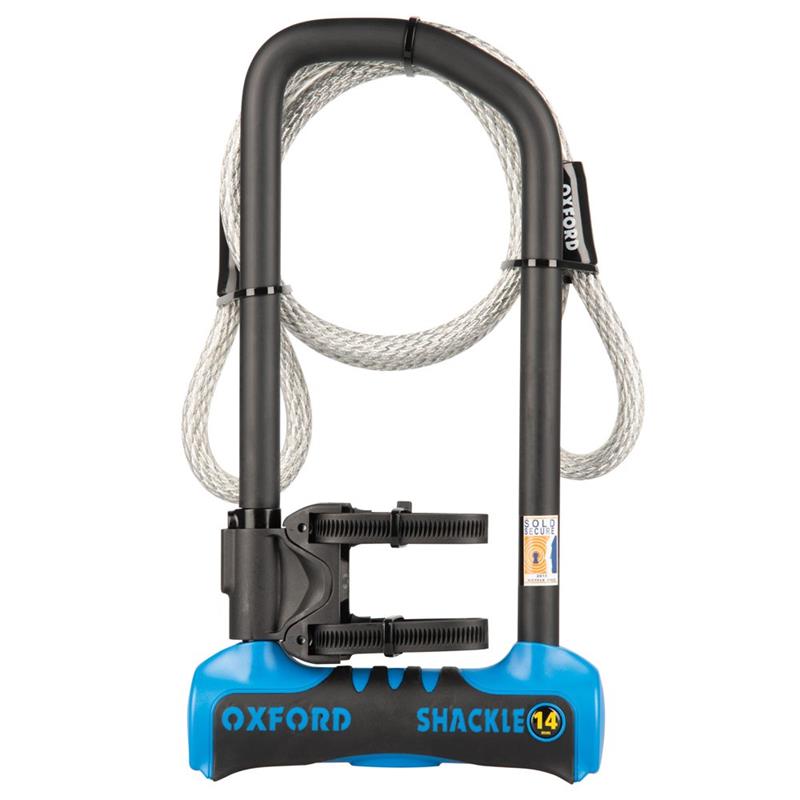 Levně OXFORD ochrana proti krádeži visací zámek SHACKLE 14 PRO U-LOCK 320mm X 177mm barva světle modrá (OXFORD ochrana proti krádeži visací zámek SHACKLE)