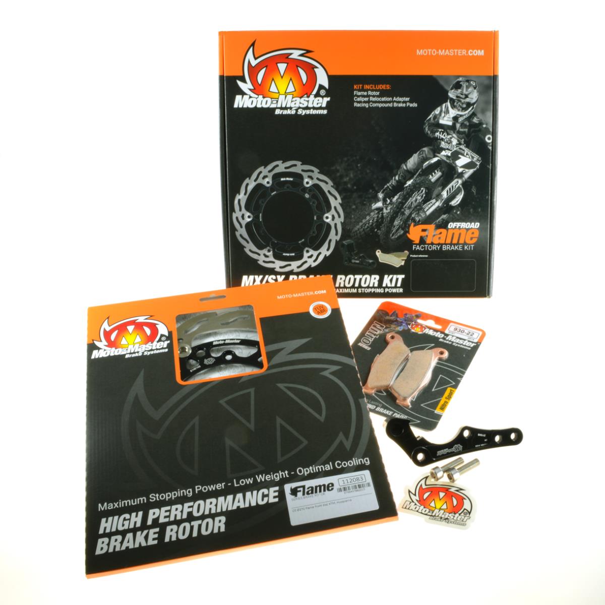 MOTO-MASTER brzdová sada do KTM SX 85 21-, HUSQVARNA TC 85 21-, GASAS MC 85 21-, obsahuje :kotouč plovoucí 260mm (112160), adaptér (211124) i destičky